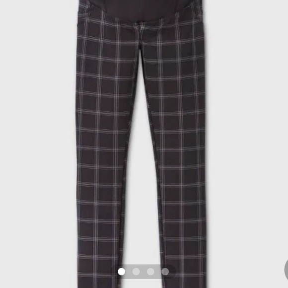 New Isabel maternity plaid  crossover panel pants size medium - Picture 8 of 9